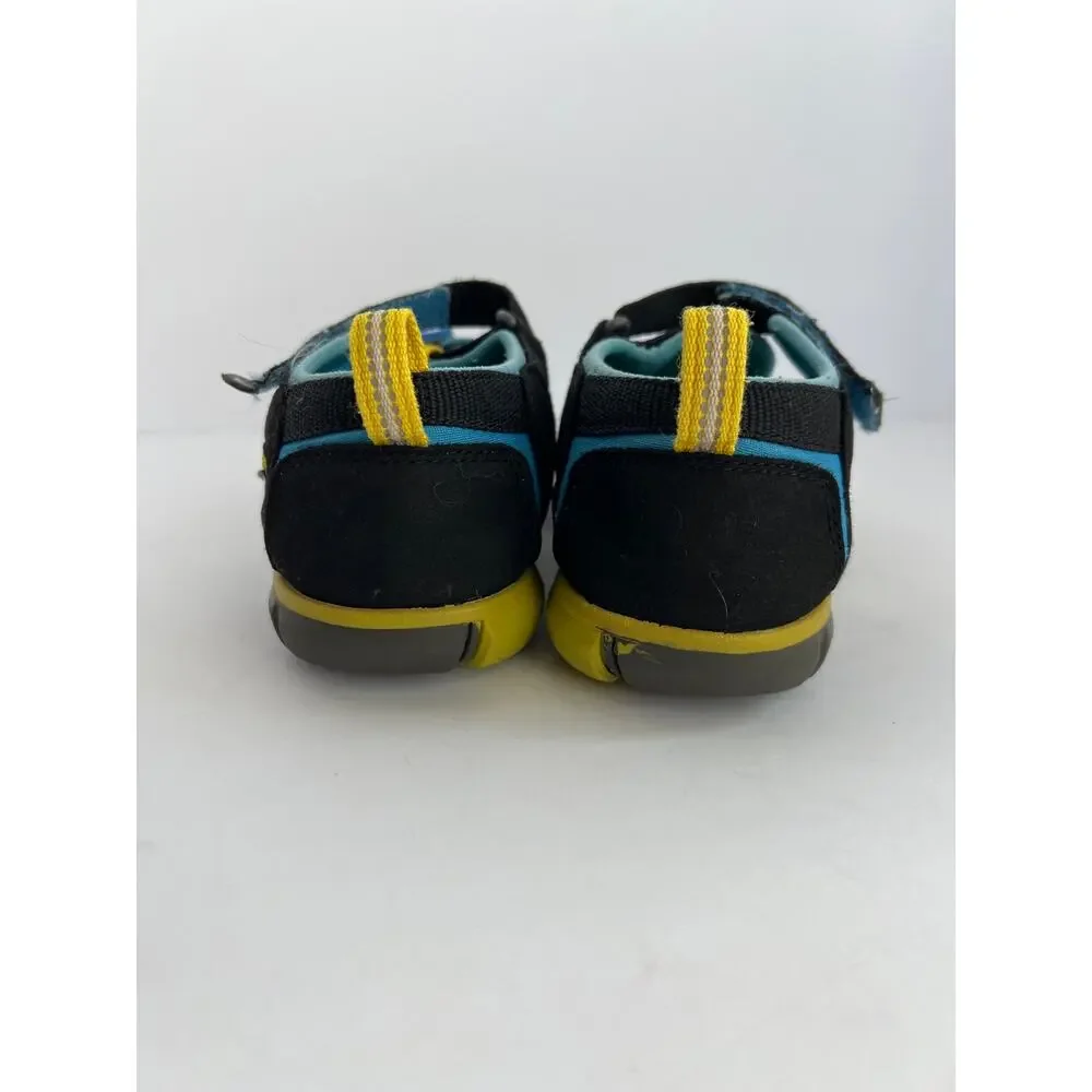 Keen Big Kids Seacamp II CNX Waterproof Water Sandals Black Blue Youth Size 5 6